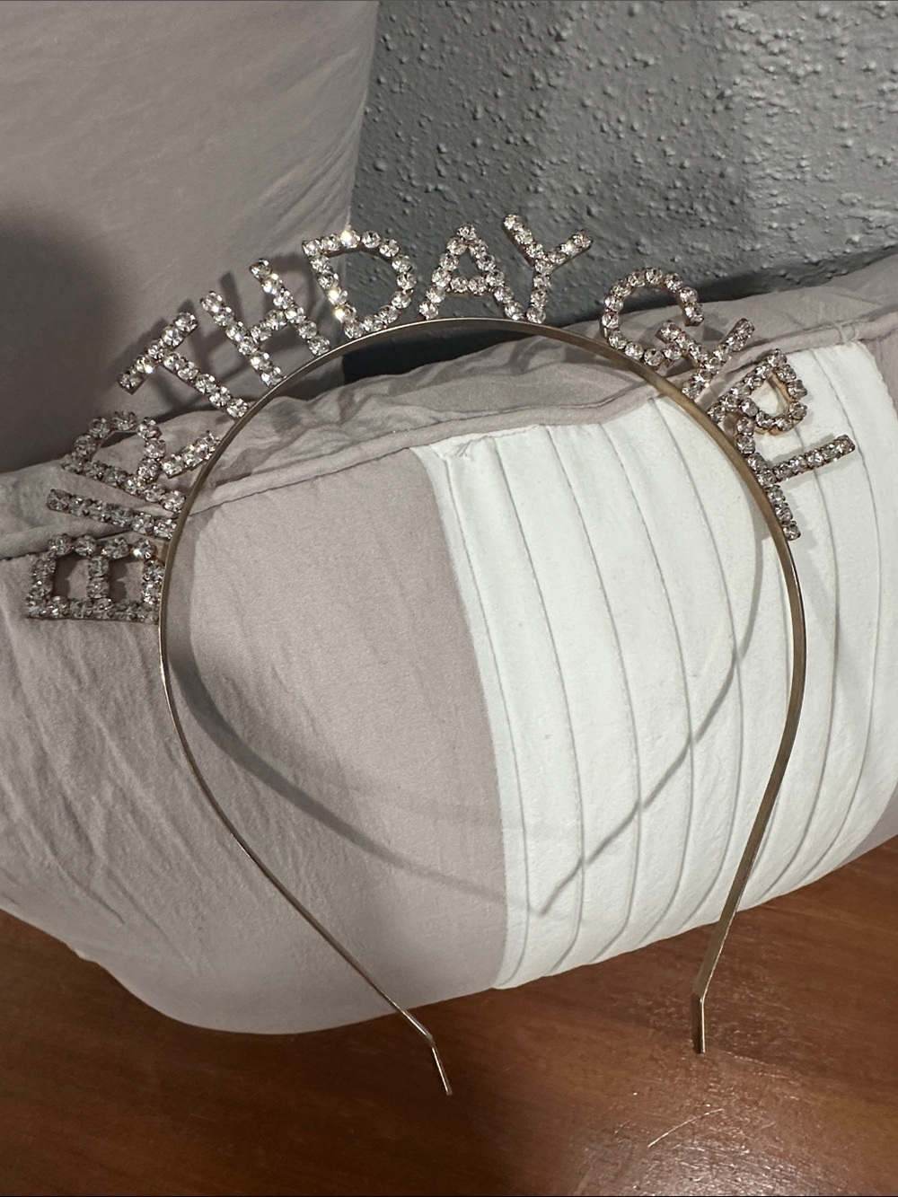 Rhinestone "Birthday Girl" Headband - Silver Sparkle